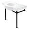 Fauceture 37" Ceramic Console Table W/ Stainless Steel Legs, White/ Black VPB1370ST - alternate 1
